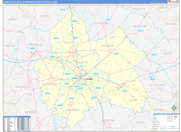 Lexington-Fayette Metro Area Digital Map Basic Style